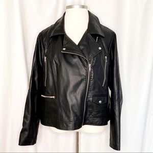 NWOT Lane Bryant Black Faux Leather Moto Jacket 22/24